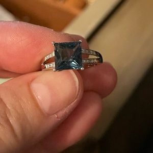 14KT White Gold London Blue Topaz Ring
